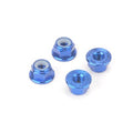 M4 Alloy Serrated Nyloc Nuts - Blue - 4pcs